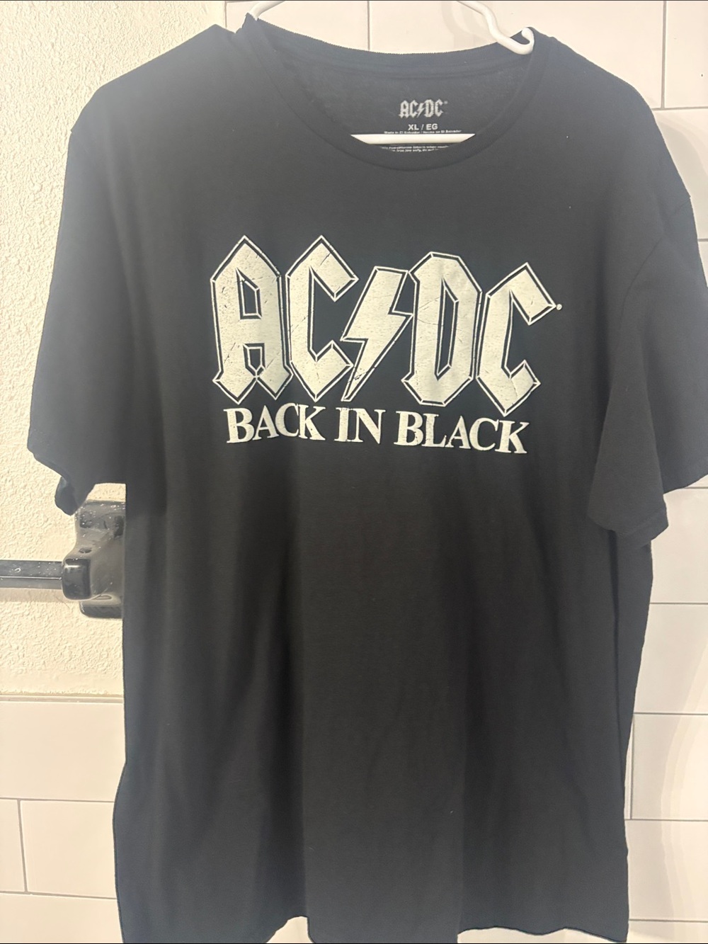 AC/DC Black Back In Black Logo Short Sleeve Tee